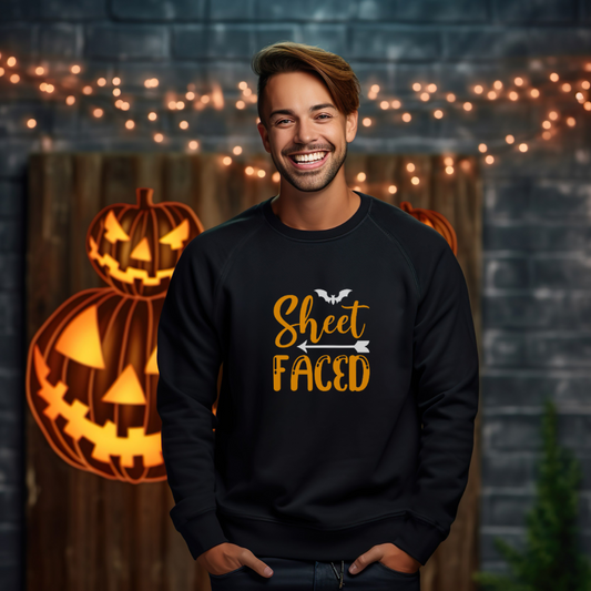 Sheet Faced Halloween Jumper Funny