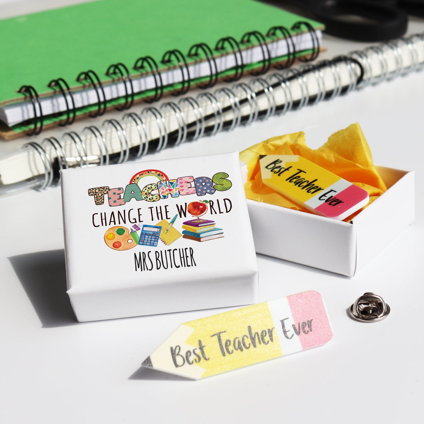 Thank You Teacher Pin Matchbox Gift