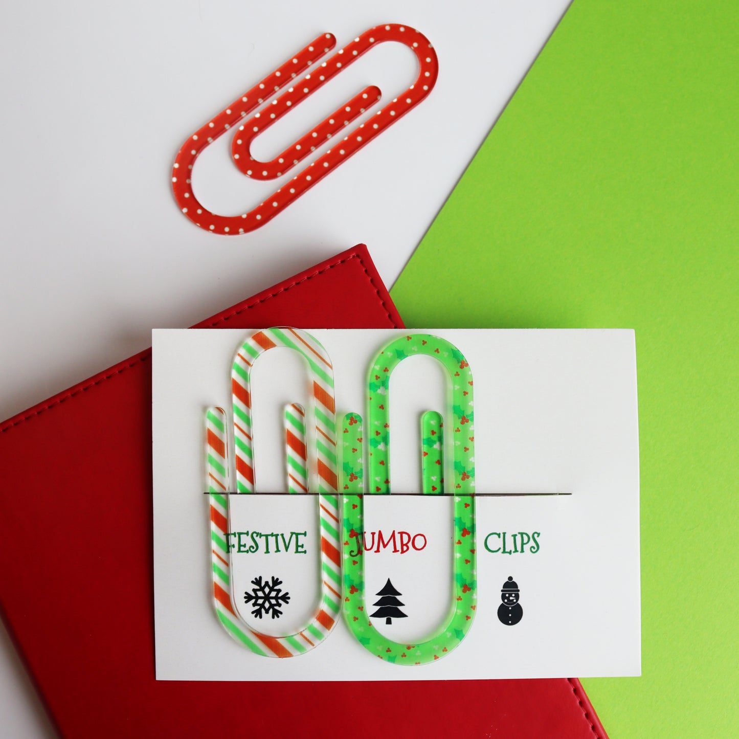 Christmas Acrylic Jumbo Paperclip Set