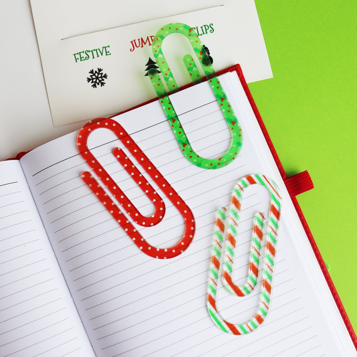 Christmas Acrylic Jumbo Paperclip Set