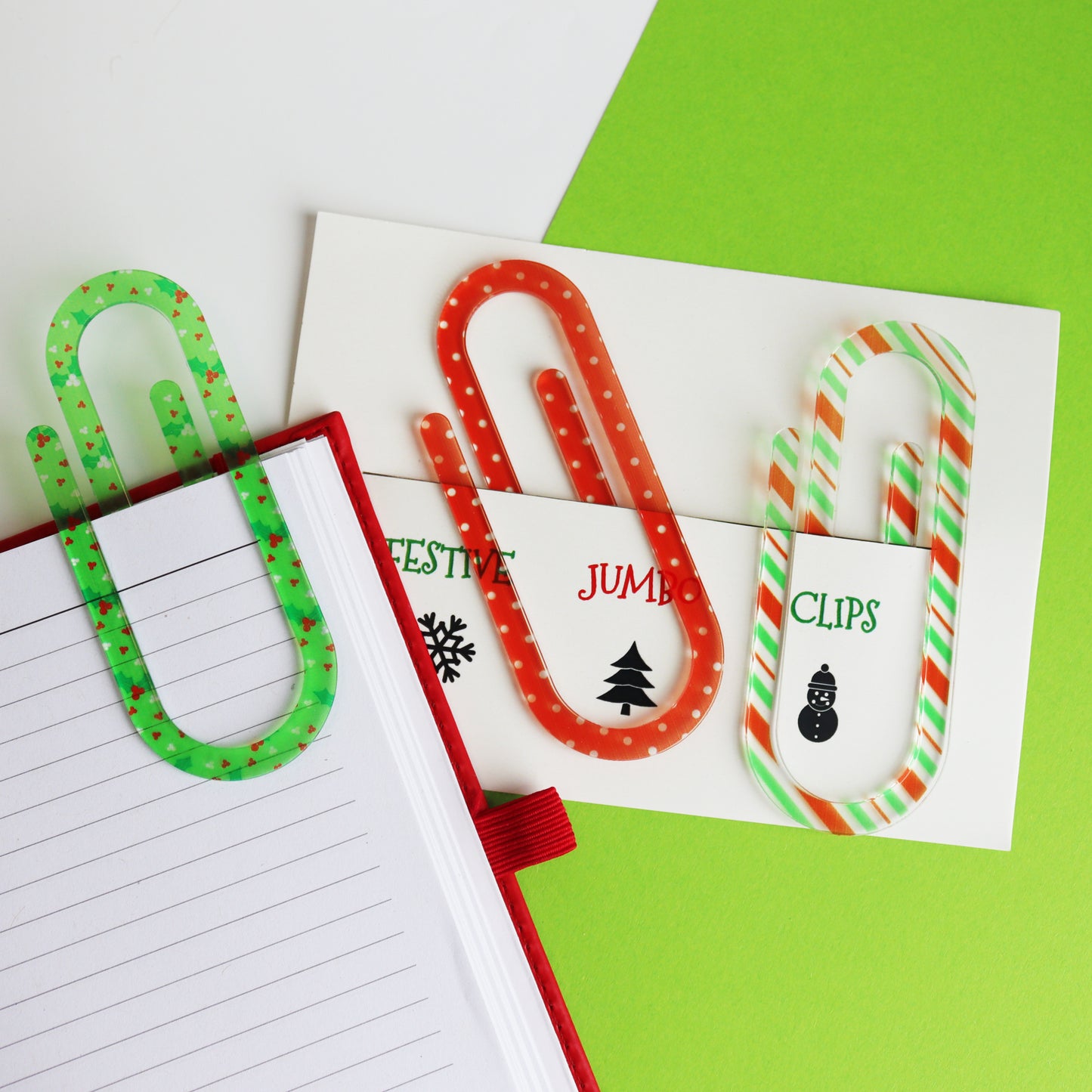 Christmas Acrylic Jumbo Paperclip Set