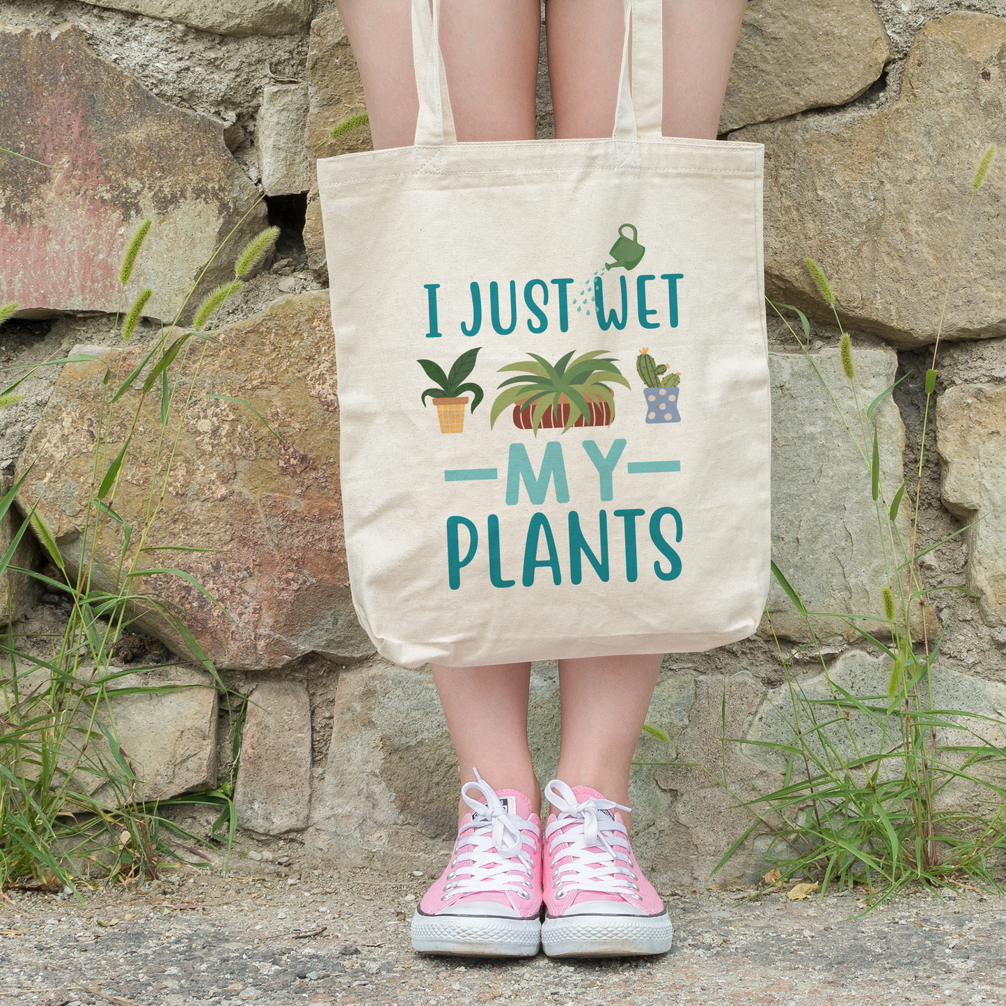 Funny 'I just wet my plants' Tote Bag