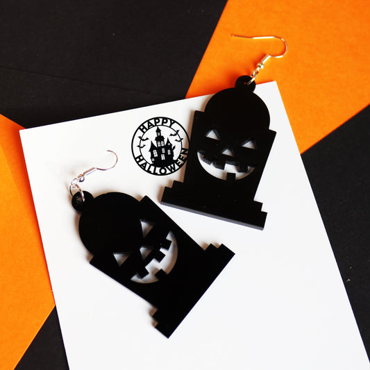 Jack O Lantern Tombstone Earrings