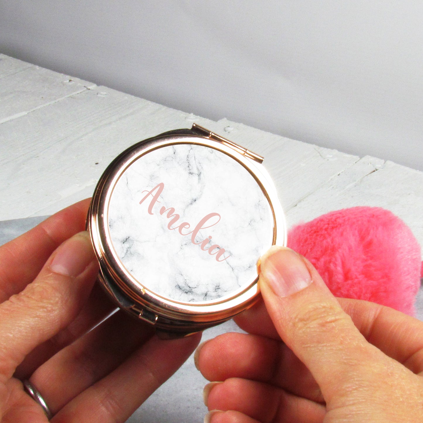 Personalised Rose Gold Compact Mirror