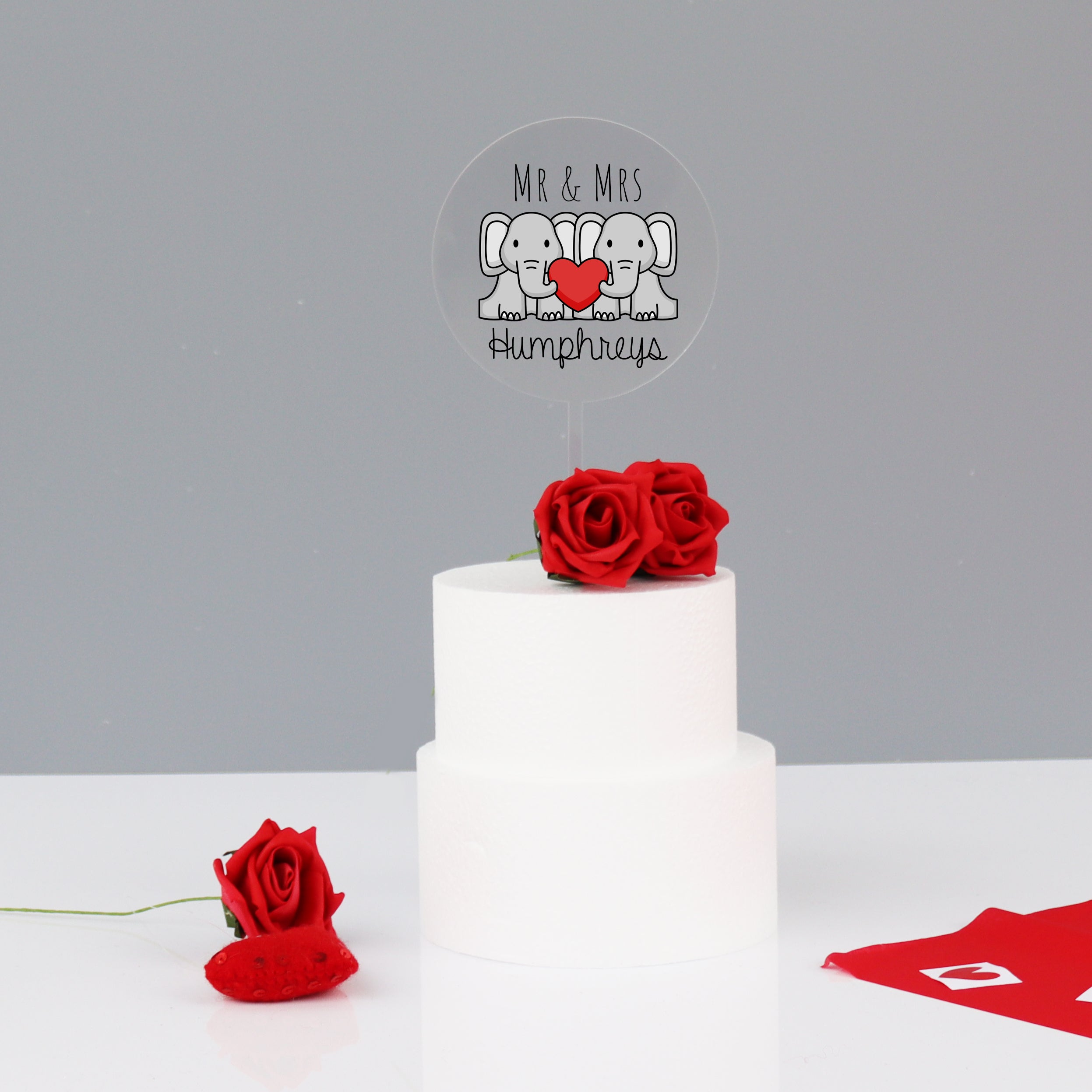 Personalised Wooden Classic Couples Cake Topper | Twenty-Seven