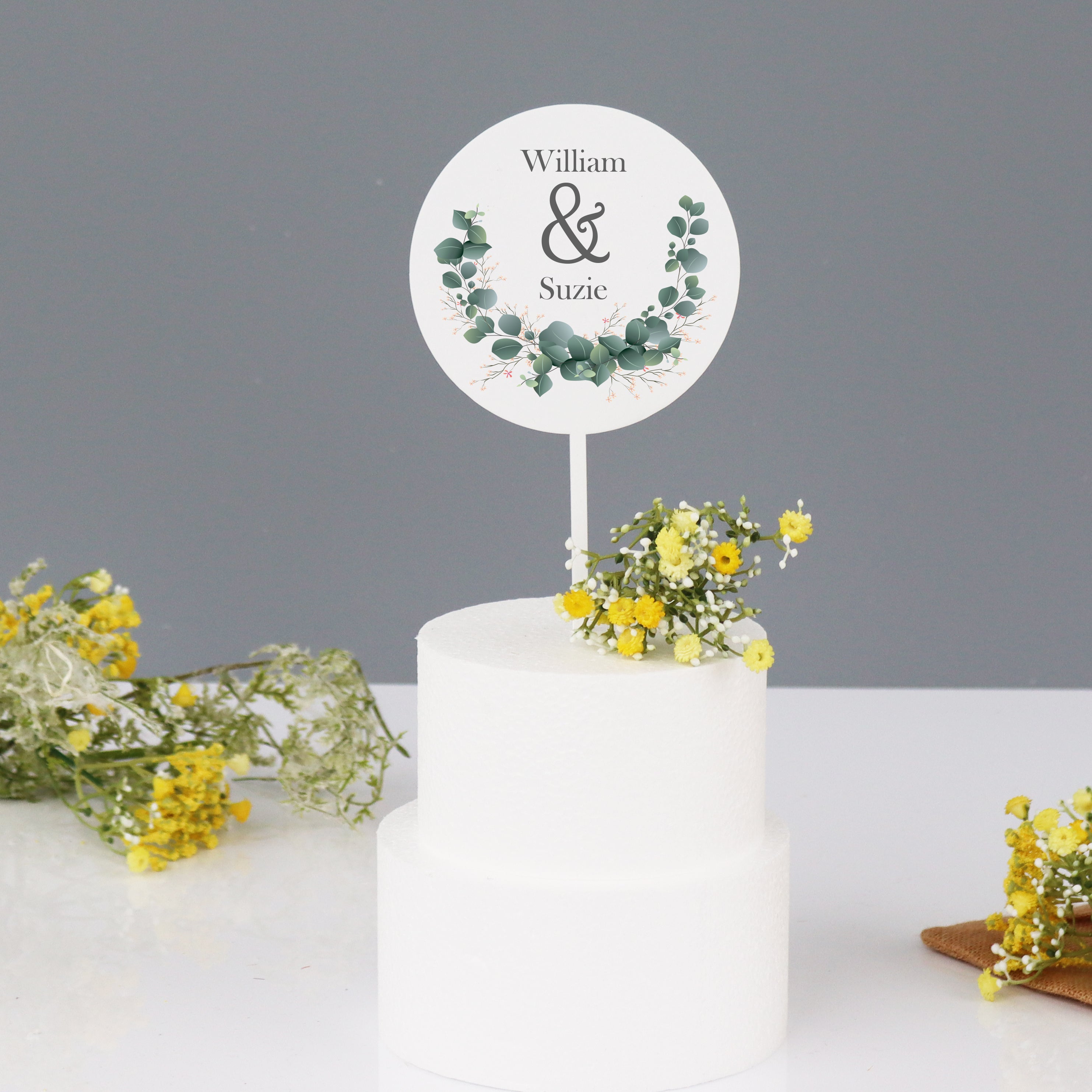 Personalised Mr & Mrs Wedding Cake Topper – Here's To Us