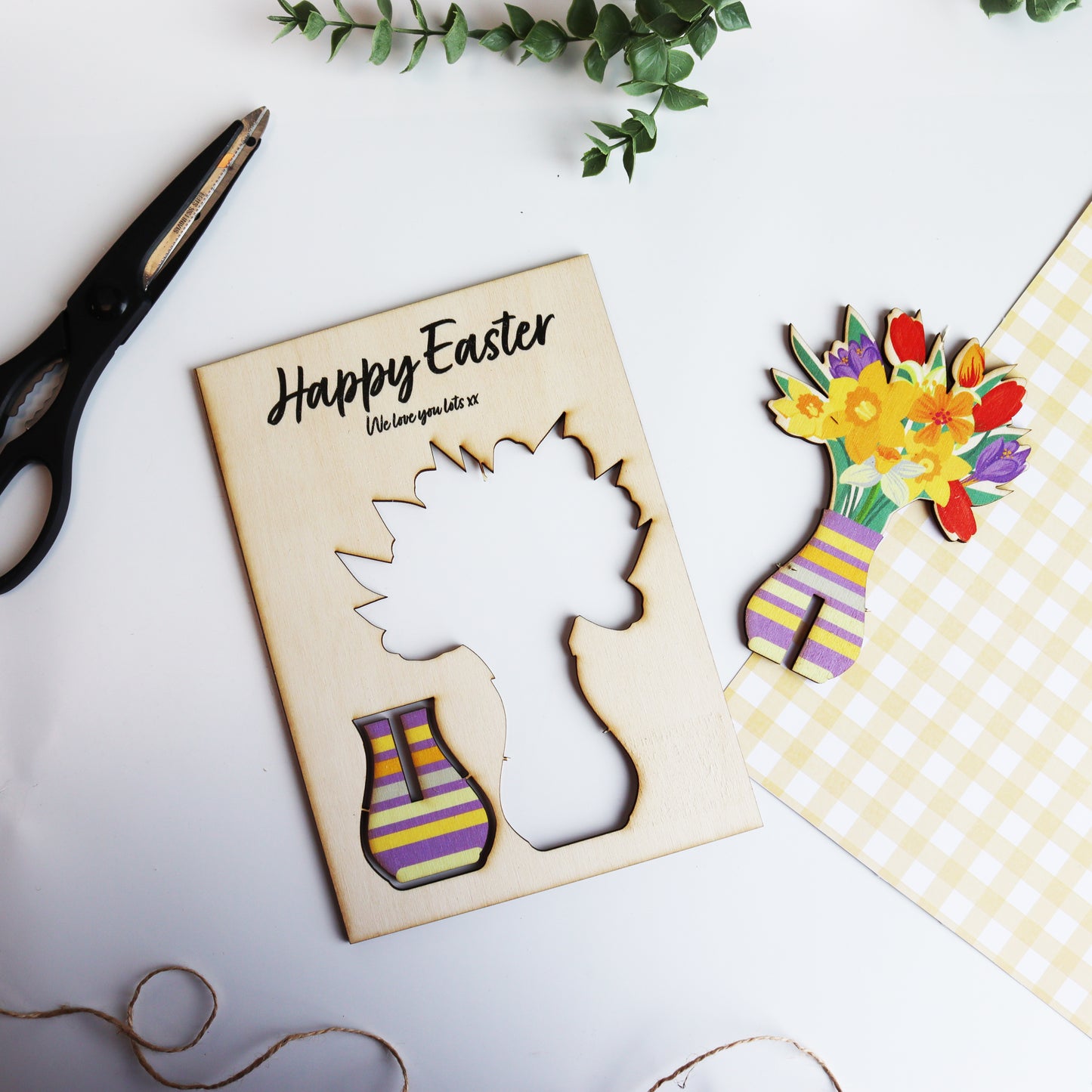 Pop Out Wooden Easter Flower Card